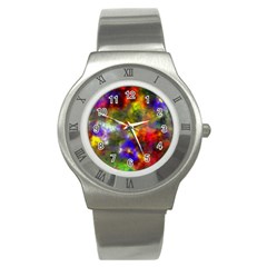 Deep Watercolors Stainless Steel Watch (slim) by Colorfulart23