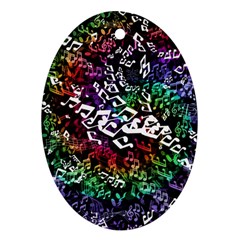 Urock Musicians Twisted Rainbow Notes  Oval Ornament by UROCKtheWorldDesign