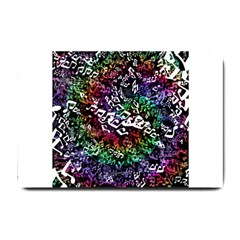 Urock Musicians Twisted Rainbow Notes  Small Door Mat by UROCKtheWorldDesign