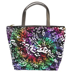 Urock Musicians Twisted Rainbow Notes  Bucket Handbag by UROCKtheWorldDesign