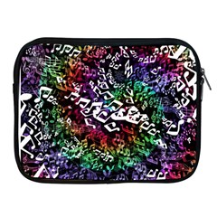 Urock Musicians Twisted Rainbow Notes  Apple Ipad Zippered Sleeve by UROCKtheWorldDesign