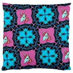 Aqua Unicorn Large Cushion Case (two Sided)  by Contest1852090