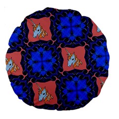 Blue Unicorn 18  Premium Round Cushion  by Contest1852090