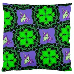 Green Unicorn Large Cushion Case (two Sided)  by Contest1852090