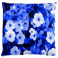 Blue Flowers Large Cushion Case (single Sided) 