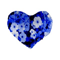 Blue Flowers 16  Premium Heart Shape Cushion  by Contest1852090