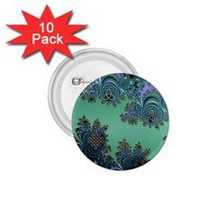 Celtic Symbolic Fractal Design In Green 1 75  Button (10 Pack) by UROCKtheWorldDesign