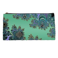 Celtic Symbolic Fractal Design In Green Pencil Case