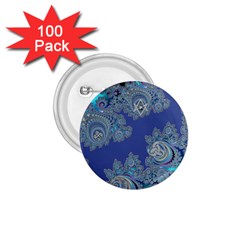 Blue Metallic Celtic Fractal 1 75  Button (100 Pack) by UROCKtheWorldDesign