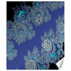 Blue Metallic Celtic Fractal Canvas 20  X 24  (unframed)