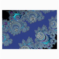 Blue Metallic Celtic Fractal Glasses Cloth (large, Two Sided) by UROCKtheWorldDesign