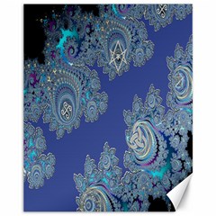 Blue Metallic Celtic Fractal Canvas 11  X 14  (unframed)