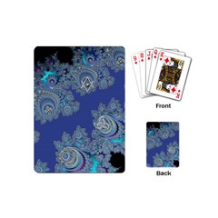 Blue Metallic Celtic Fractal Playing Cards (mini) by UROCKtheWorldDesign