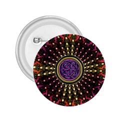 Hot Lavender Celtic Fractal Framed Mandala 2 25  Button