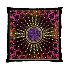Hot Lavender Celtic Fractal Framed Mandala Cushion Case (two Sided)  by UROCKtheWorldDesign