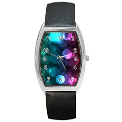 Deep Bubble Art Tonneau Leather Watch by Colorfulart23