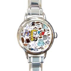 Just Bring Me Coffee Round Italian Charm Watch by StuffOrSomething