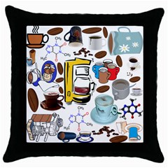 Just Bring Me Coffee Black Throw Pillow Case by StuffOrSomething