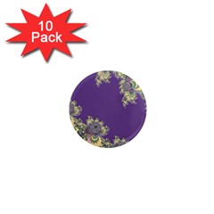 Purple Symbolic Fractal 1  Mini Button Magnet (10 Pack) by UROCKtheWorldDesign