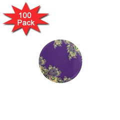 Purple Symbolic Fractal 1  Mini Button Magnet (100 Pack) by UROCKtheWorldDesign