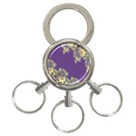 Purple Symbolic Fractal 3-Ring Key Chain Front