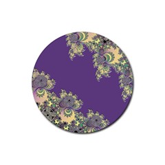 Purple Symbolic Fractal Drink Coaster (round) by UROCKtheWorldDesign