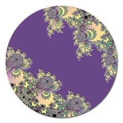 Purple Symbolic Fractal Magnet 5  (round) by UROCKtheWorldDesign