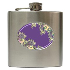 Purple Symbolic Fractal Hip Flask by UROCKtheWorldDesign