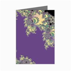Purple Symbolic Fractal Mini Greeting Card by UROCKtheWorldDesign