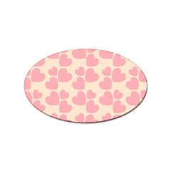 Cream And Salmon Hearts Sticker 100 Pack (oval) by Colorfulart23