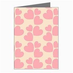 Cream And Salmon Hearts Greeting Card by Colorfulart23