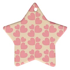 Cream And Salmon Hearts Star Ornament (two Sides) by Colorfulart23