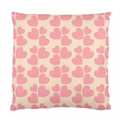 Cream And Salmon Hearts Cushion Case (single Sided)  by Colorfulart23