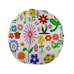 Summer Florals 15  Premium Round Cushion  by StuffOrSomething