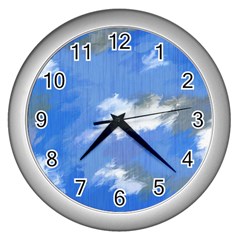 Abstract Clouds Wall Clock (silver) by StuffOrSomething