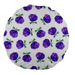 Purple Roses In Rows 18  Premium Round Cushion  by houseofjennifercontests