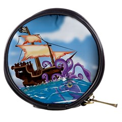 Pirate Ship Attacked By Giant Squid Cartoon Mini Makeup Case by NickGreenaway