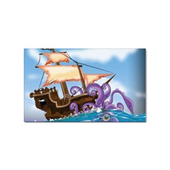 Piratepirate Ship Attacked By Giant Squid  Sticker (rectangle) by NickGreenaway