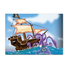 Piratepirate Ship Attacked By Giant Squid  A4 Sticker 10 Pack by NickGreenaway