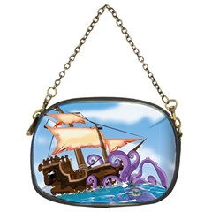 Piratepirate Ship Attacked By Giant Squid  Chain Purse (two Sided) 