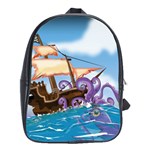 PiratePirate Ship Attacked By Giant Squid  School Bag (Large) Front