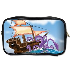 Piratepirate Ship Attacked By Giant Squid  Travel Toiletry Bag (one Side) by NickGreenaway