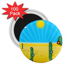 Cactus 2 25  Button Magnet (100 Pack) by NickGreenaway