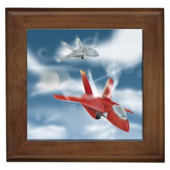 America Jet Fighter Air Force Framed Ceramic Tile