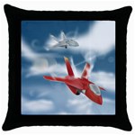 America Jet fighter Air Force Black Throw Pillow Case Front