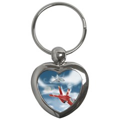 America Jet Fighter Air Force Key Chain (heart) by NickGreenaway