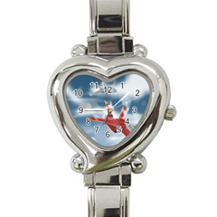 America Jet Fighter Air Force Heart Italian Charm Watch 