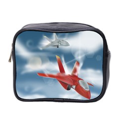 America Jet Fighter Air Force Mini Travel Toiletry Bag (two Sides)