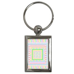 Layered Pastels Key Chain (rectangle) by StuffOrSomething