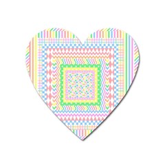 Layered Pastels Magnet (heart) by StuffOrSomething